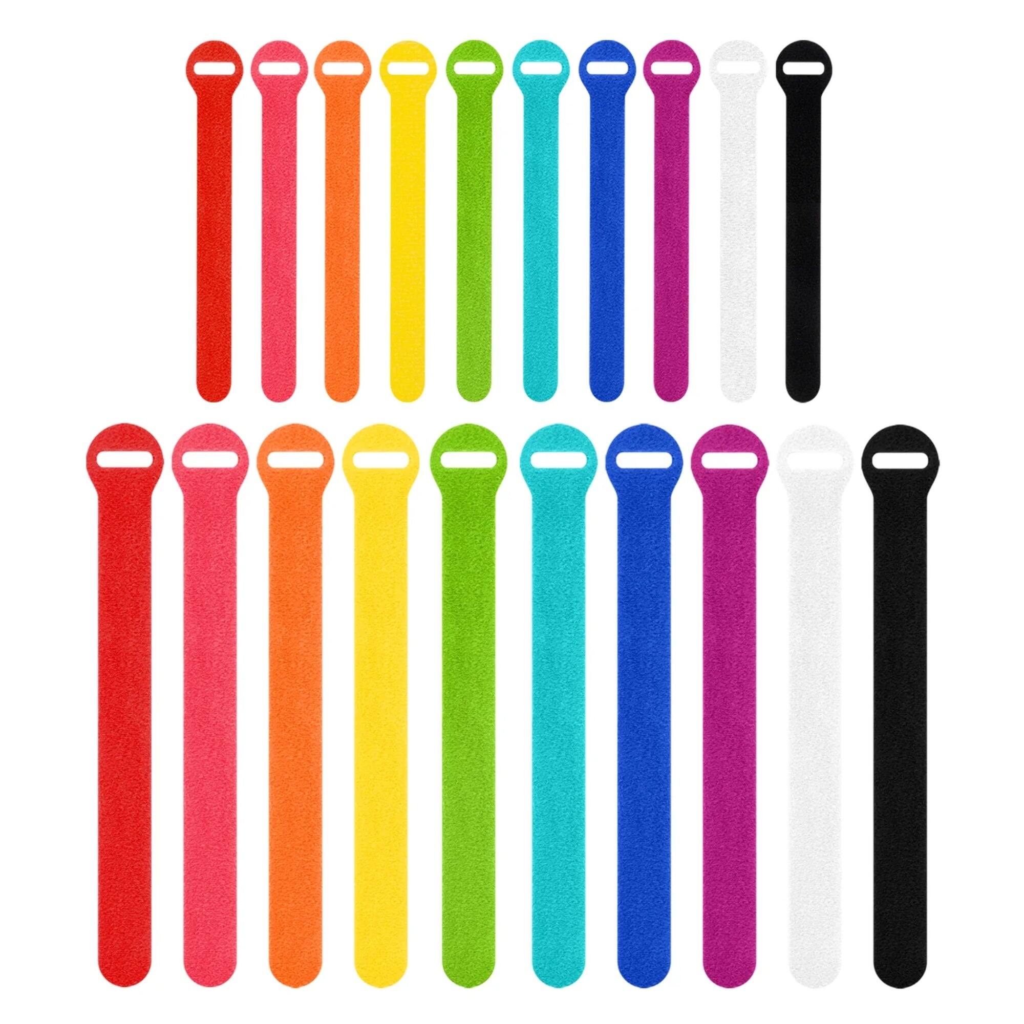 Front. Grizzly Supply - 5", 8" Hook and Loop Cable Tie 20/pk - Assorted Colors.