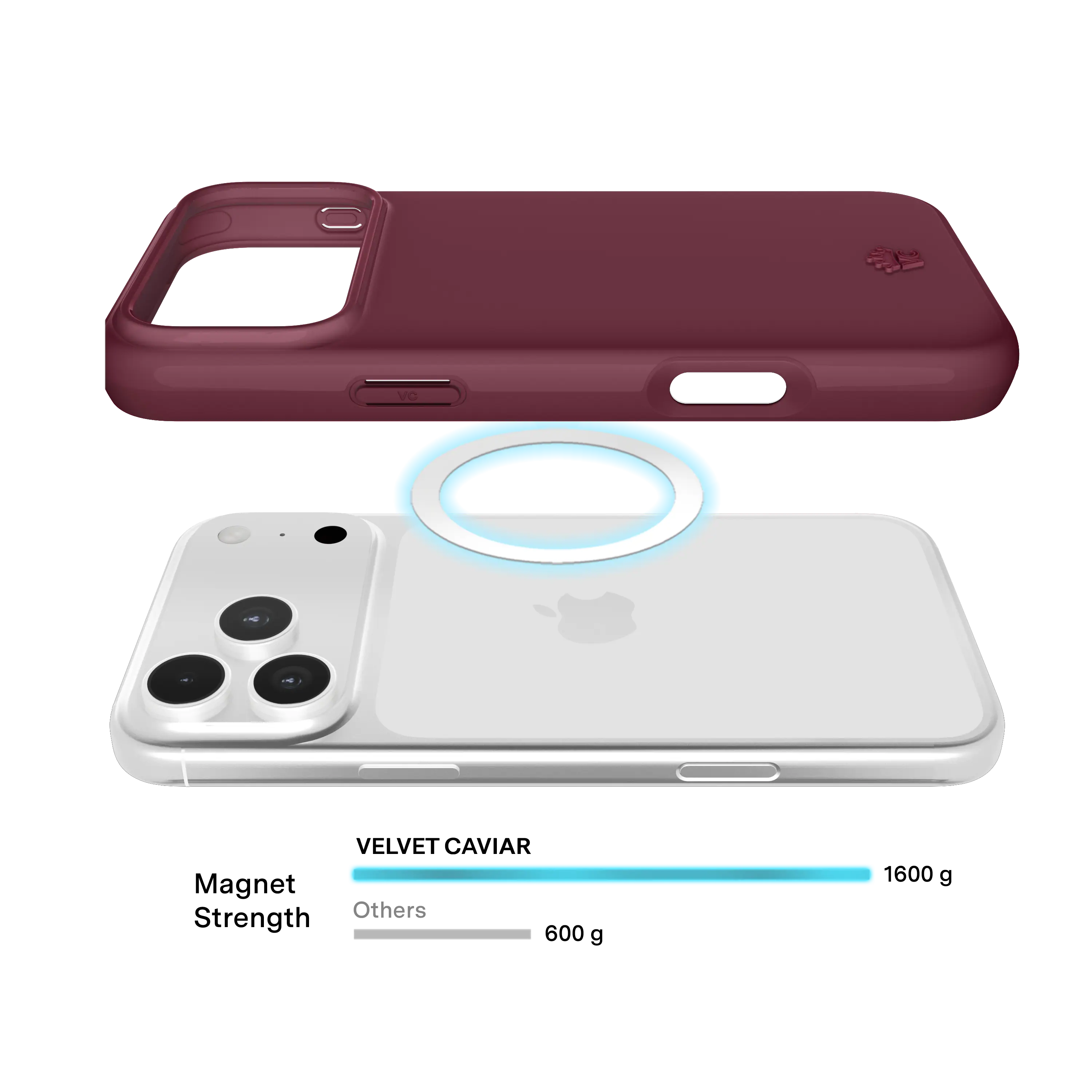 Alt View 3. VELVET CAVIAR - Magsafe Case for Apple iPhone 18 Pro / 17 Pro - Burgundy 1990.