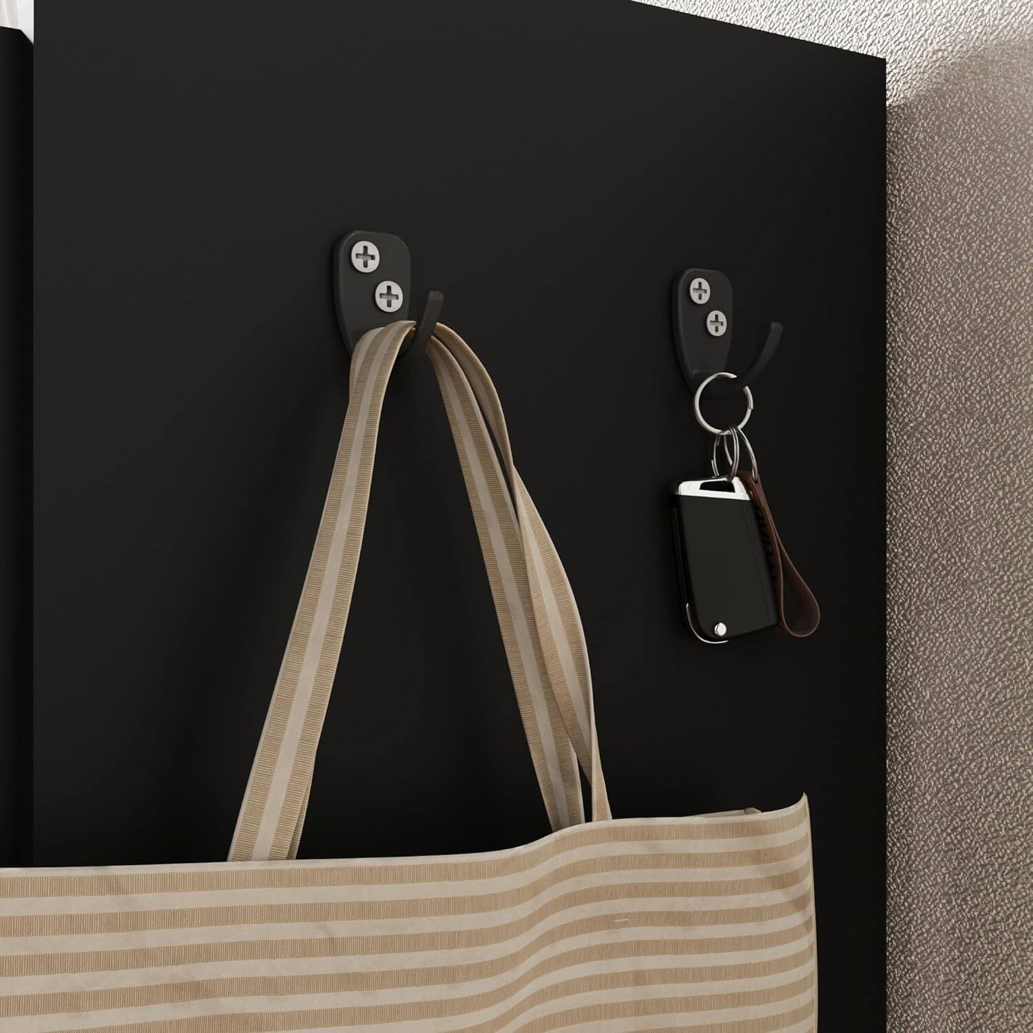 Alt View 1. Homhougo - Large Shoe Cabinet with Doors，6-Tier Shoe Organizer with 3 Doors & Additional Hooks for Hallway, Entryway, Living - Black.