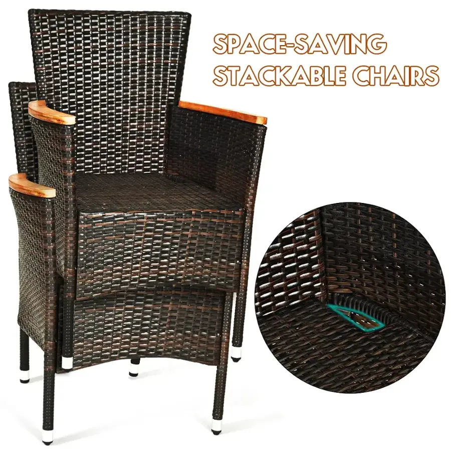 Space-saving stackable chairs
