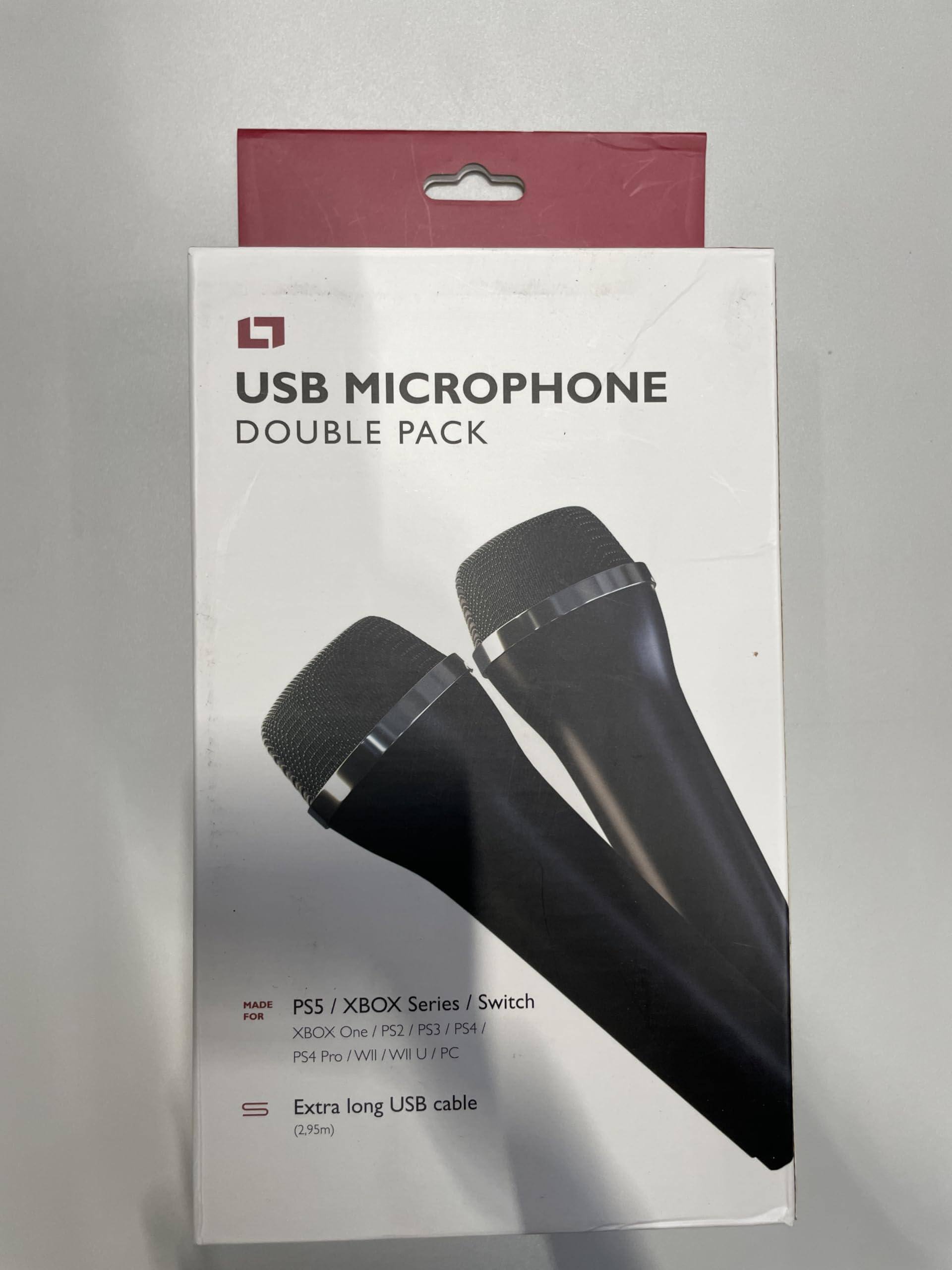 USB MICROPHONE DOUBLE PACK

MADE FOR PS5 / XBOX Series / Switch / XBOX One / PS2 / PS3 / PS4 / PS4 Pro / WII / WII U / PC

Extra long USB cable (2.95m)