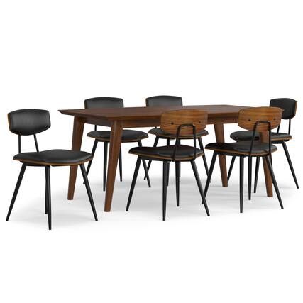 Front. Simpli Home - Mavis / Draper 7-Piece Dining Set - Black.
