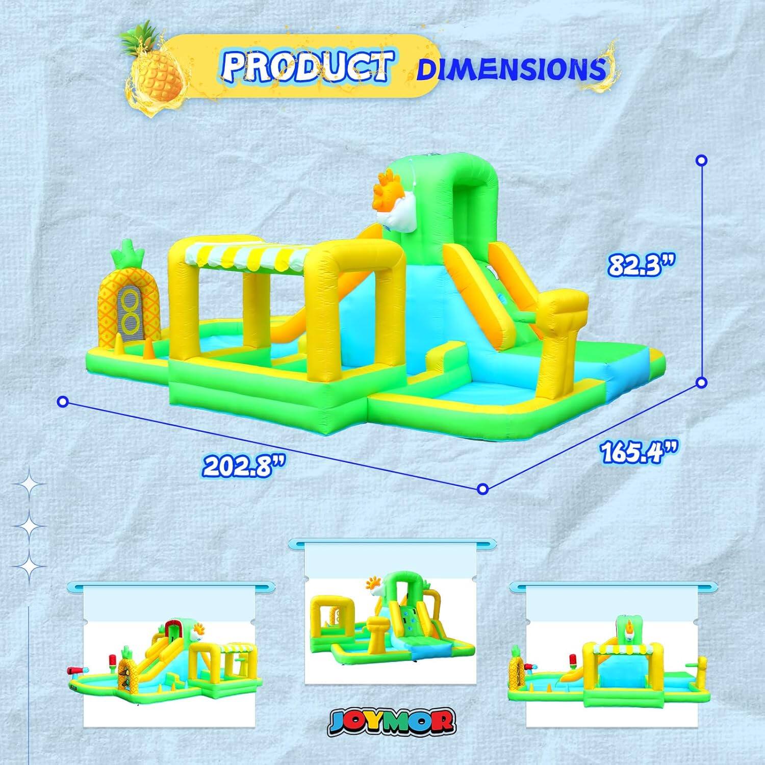 PRODUCT DIMENSIONS  
82.3" 202.8" 165.4"  
JOYMOR