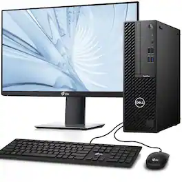 Dell - Refurbished Excellent - OptiPlex SFF Desktop Computer PC | Intel Core i5-10th 3.10 to 3.80GHz | 16GB RAM | 256GB SSD | 22" LED | Wi-Fi | Win11 - Black