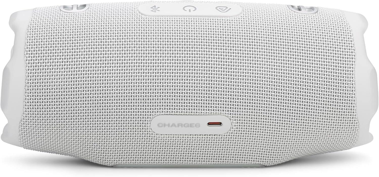 Alt View 1. JBL - Charge 6 Portable Waterproof Bluetooth Speaker with Carrying Case - White.