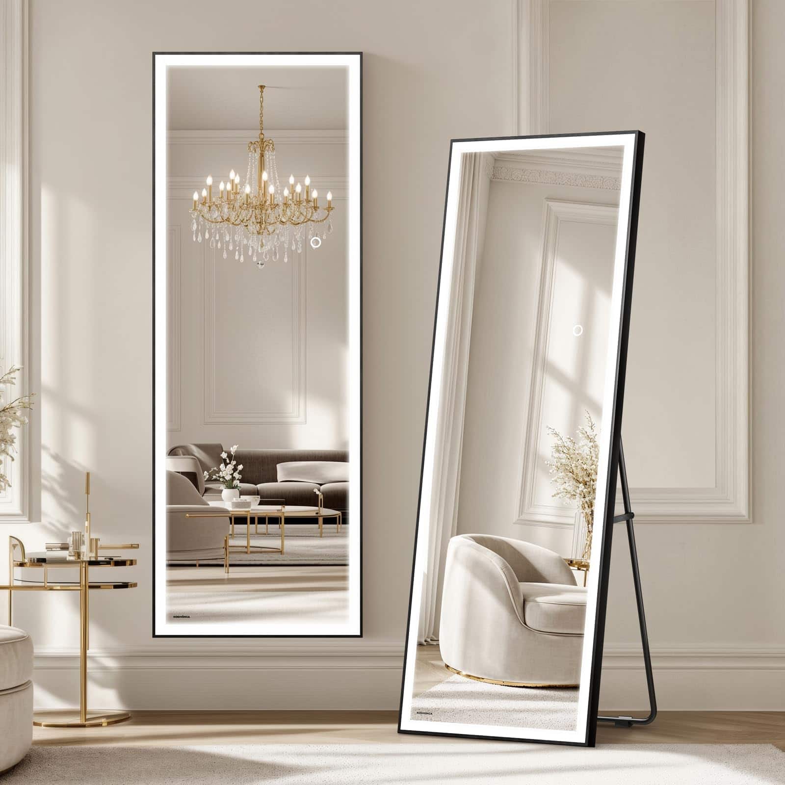 Hirose Alice - Kosmonia Frameless Full Length Coating Mirror w Distortion Free HD Reflection Anti Deing Tempe Glass Shatter
