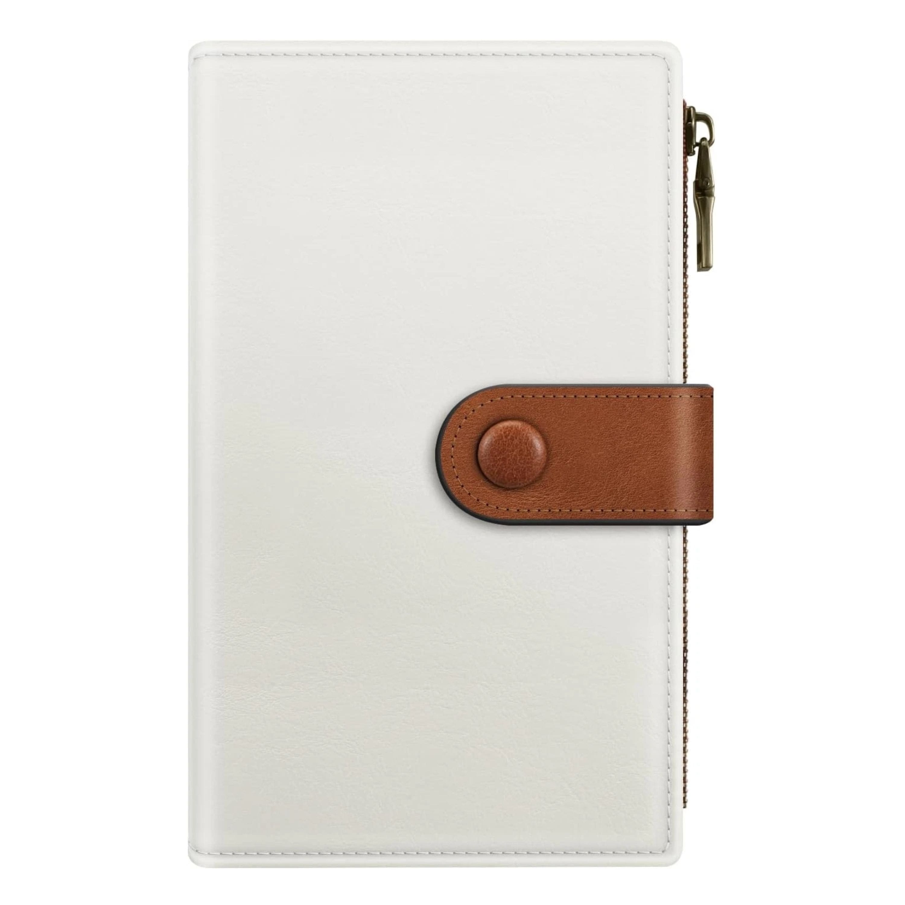 Kitcheniva - RFID Credit Card & Passport Holder Trifold Clutch Wallet - White Brown