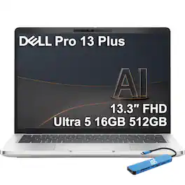 Dell - Upgraded - Pro 13 Plus 13.3" FHD+ Business Laptop - Copilot+ PC - Intel Core Ultra 5 236V 2025 - 16GB Memory - 512GB SSD - Win11Pro - Platinum