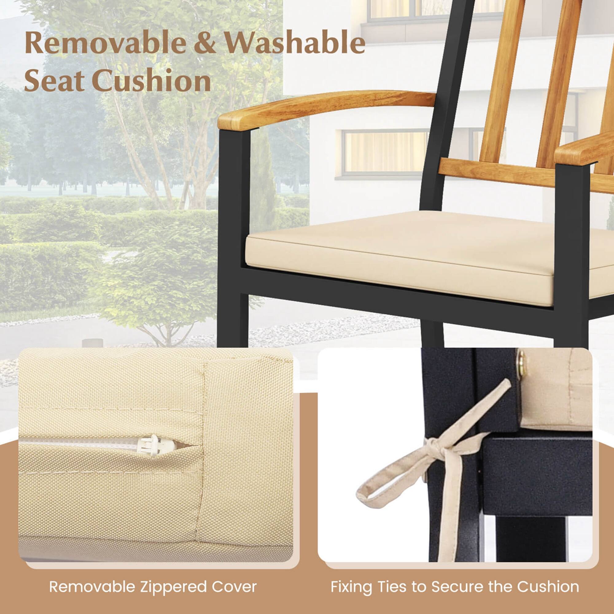 Removable & Washable Seat Cushion

- Removable Zippered Cover
- Fixing Ties to Secure the Cushion