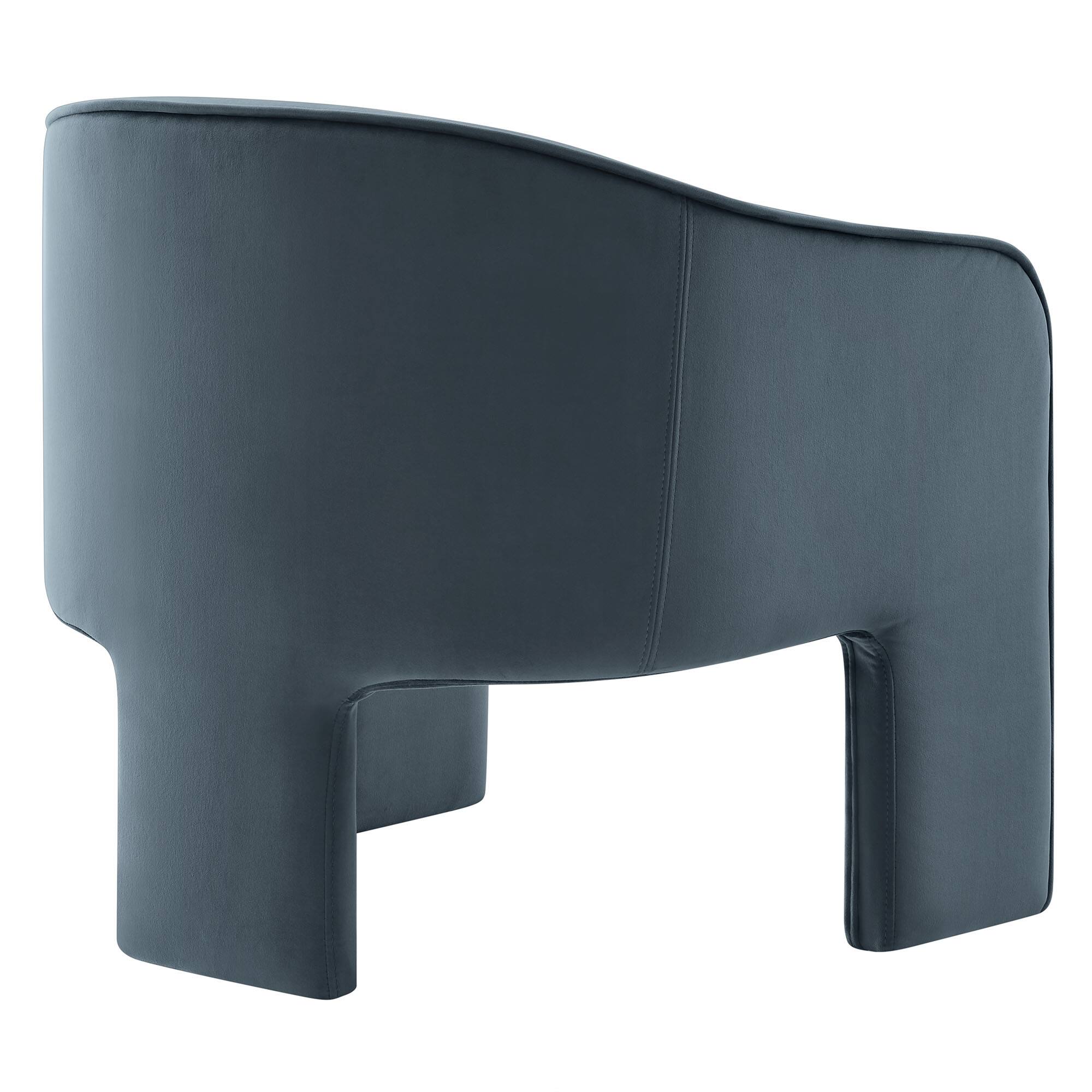 Alt View 1. Modway - Greer Performance Velvet Upholstered Accent Armchair by Modway - Blue.
