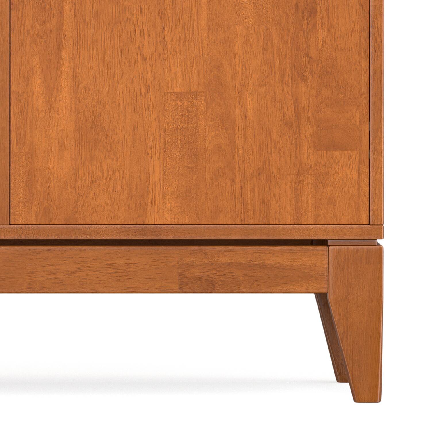 Alt View 4. Simpli Home - Harper 60 inch Wide Solid Hardwood Mid-Century Sideboard Buffet in Teak Brown - Teak Brown.