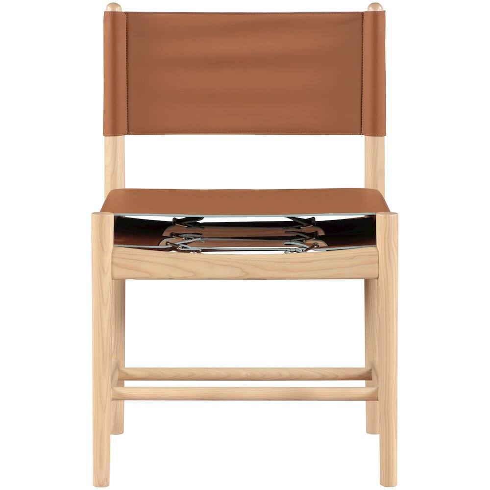 Alt View 2. Meridian Furniture - Rawlins Cognac Vegan Leather Upholstered Dining Chair, Set of 2 - Brown.