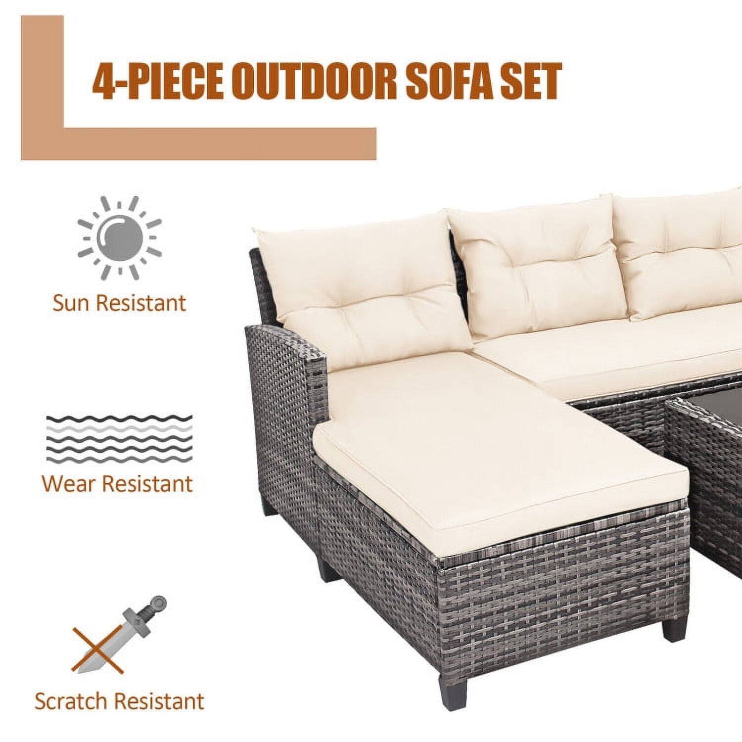 4-PIECE OUTDOOR SOFA SET

- Sun Resistant
- Wear Resistant
- Scratch Resistant