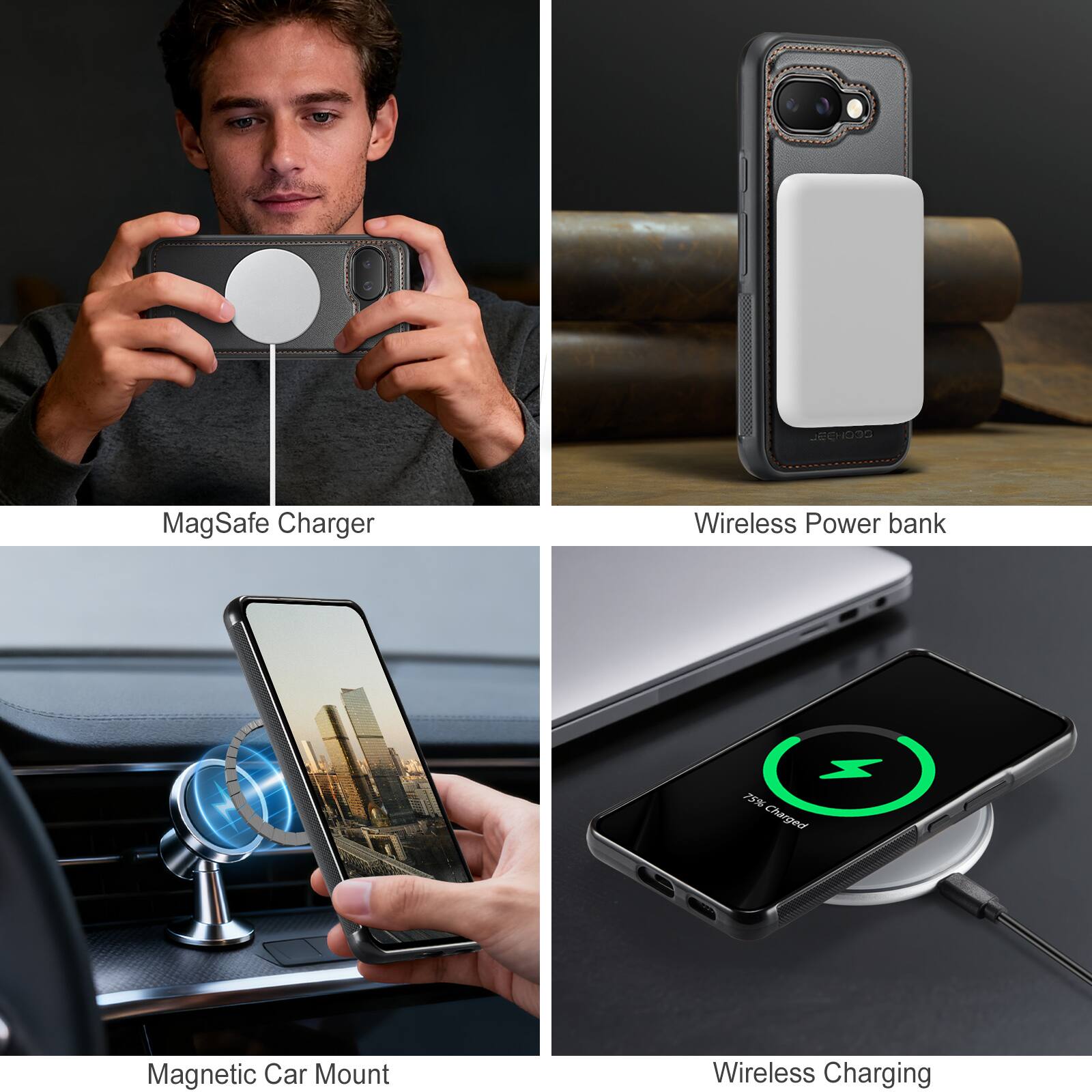 - MagSafe Charger
- Wireless Power Bank
- Magnetic Car Mount
- Wireless Charging