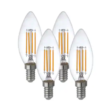 Front. Parrot Uncle - 4.5W Clear 2700K Dimmable LED Candle Light Bulb - Clear.