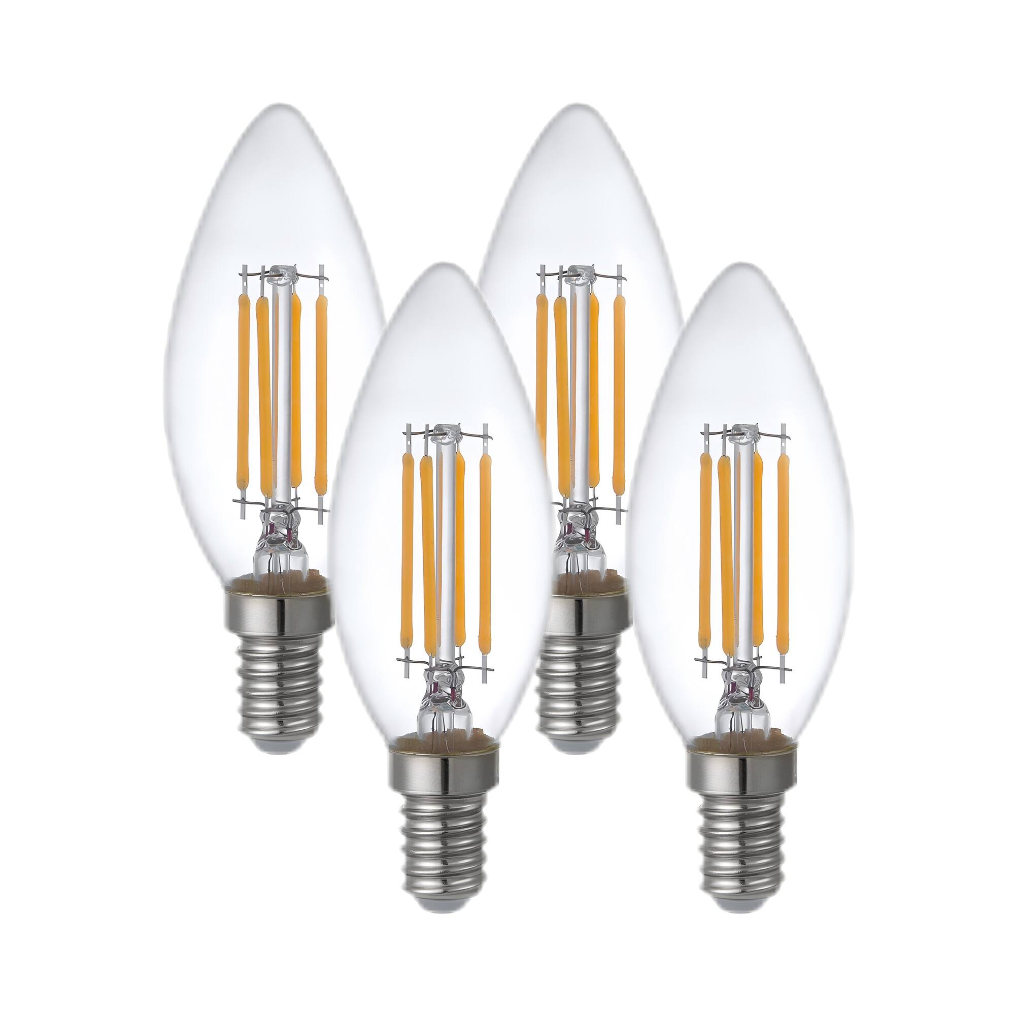 Front. Parrot Uncle - 4.5W Clear 2700K Dimmable LED Candle Light Bulb - Clear.