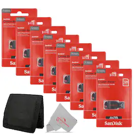 SanDisk Professional - 8x SanDisk Cruzer Blade USB Flash Drive - 128GB with Card Wallet - Red