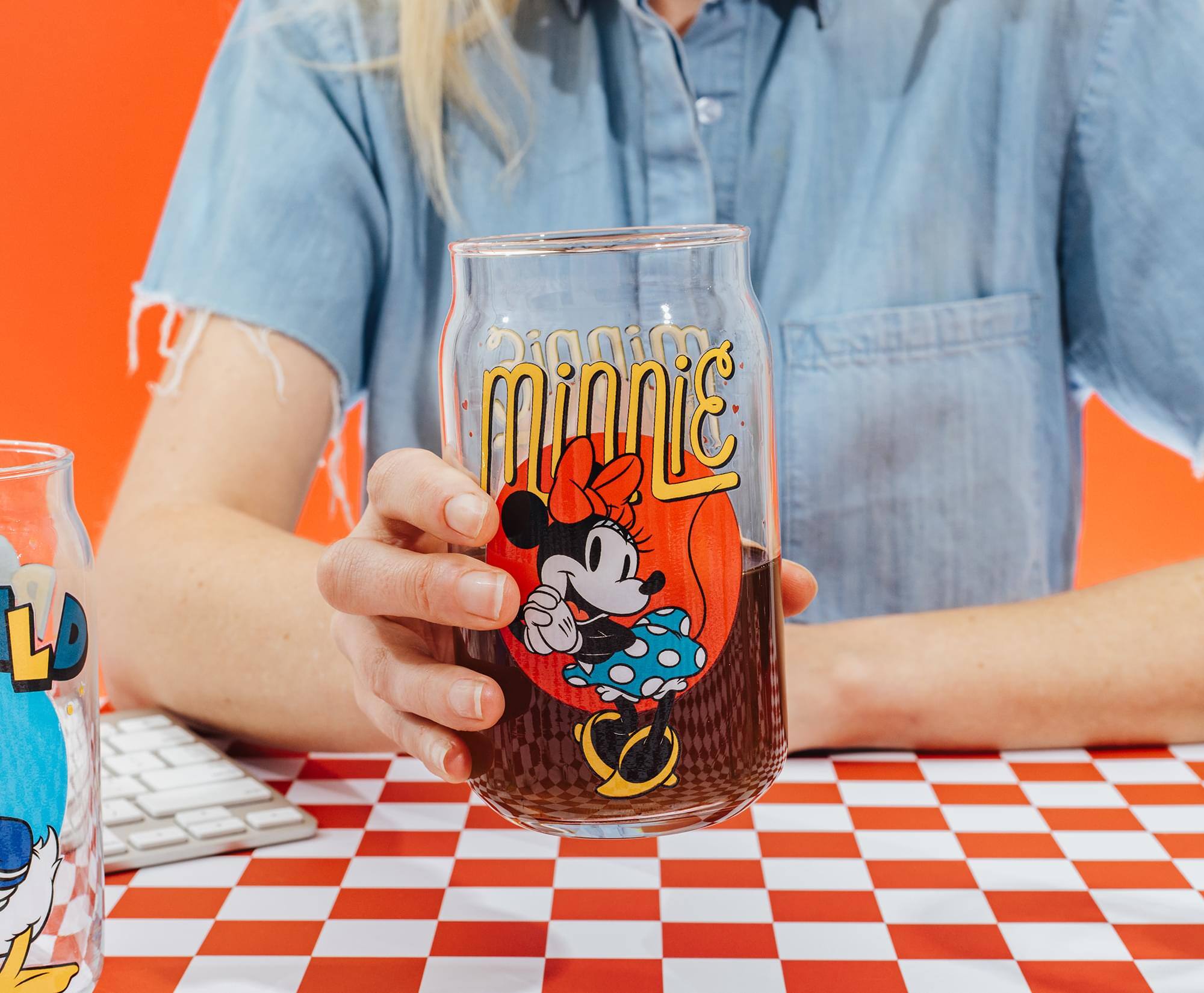 Alt View 3. Silver Buffalo - Disney Mickey Mouse and Friends 4-Piece Glass Can Set | Each Holds 16 Ounces - Multi-Colored.