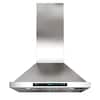 Front. Onefly - 30 inches - Convertible - Wall Mount Range Hood - Stainless steel.
