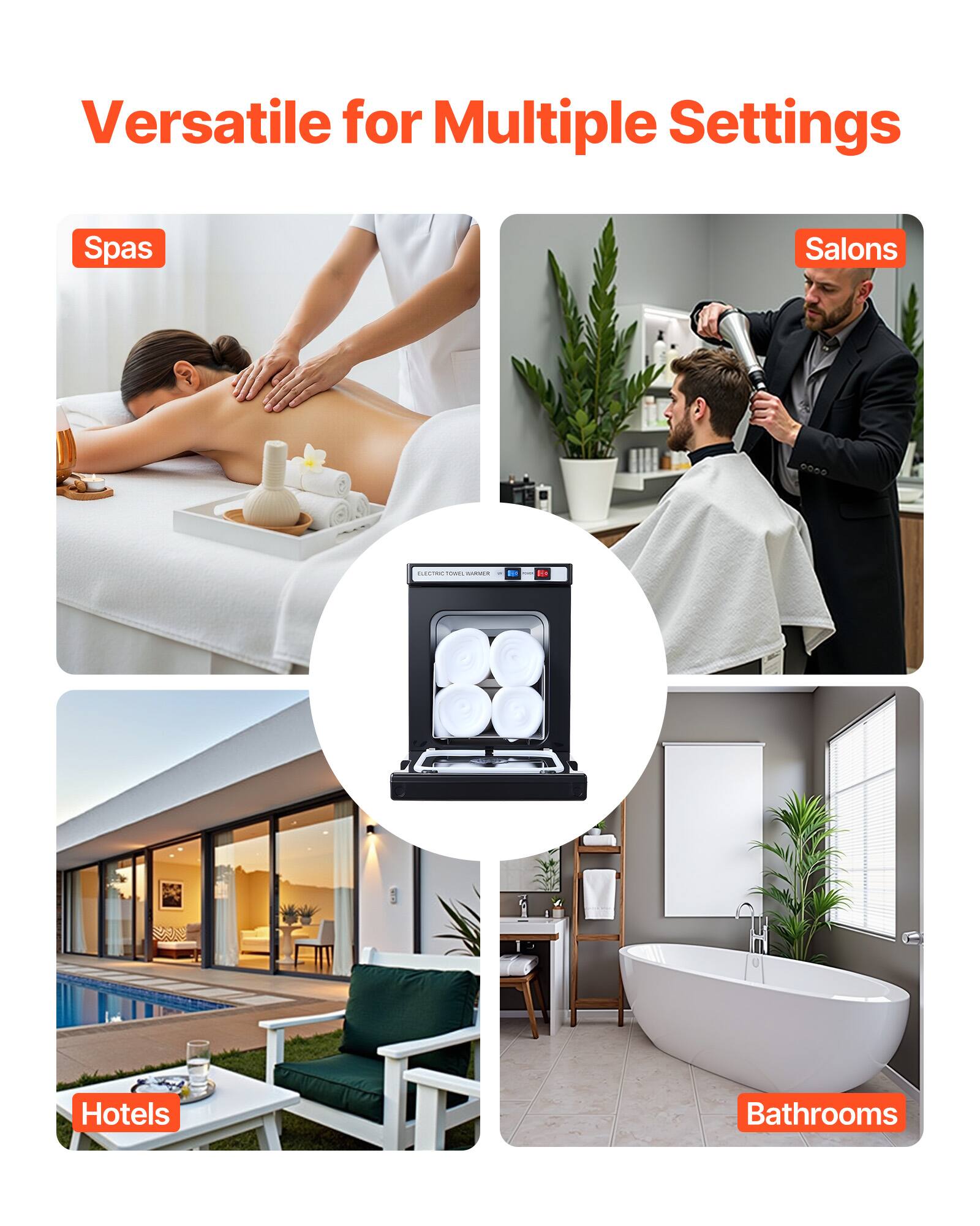 Versatile for Multiple Settings

- Spas
- Salons
- Hotels
- Bathrooms