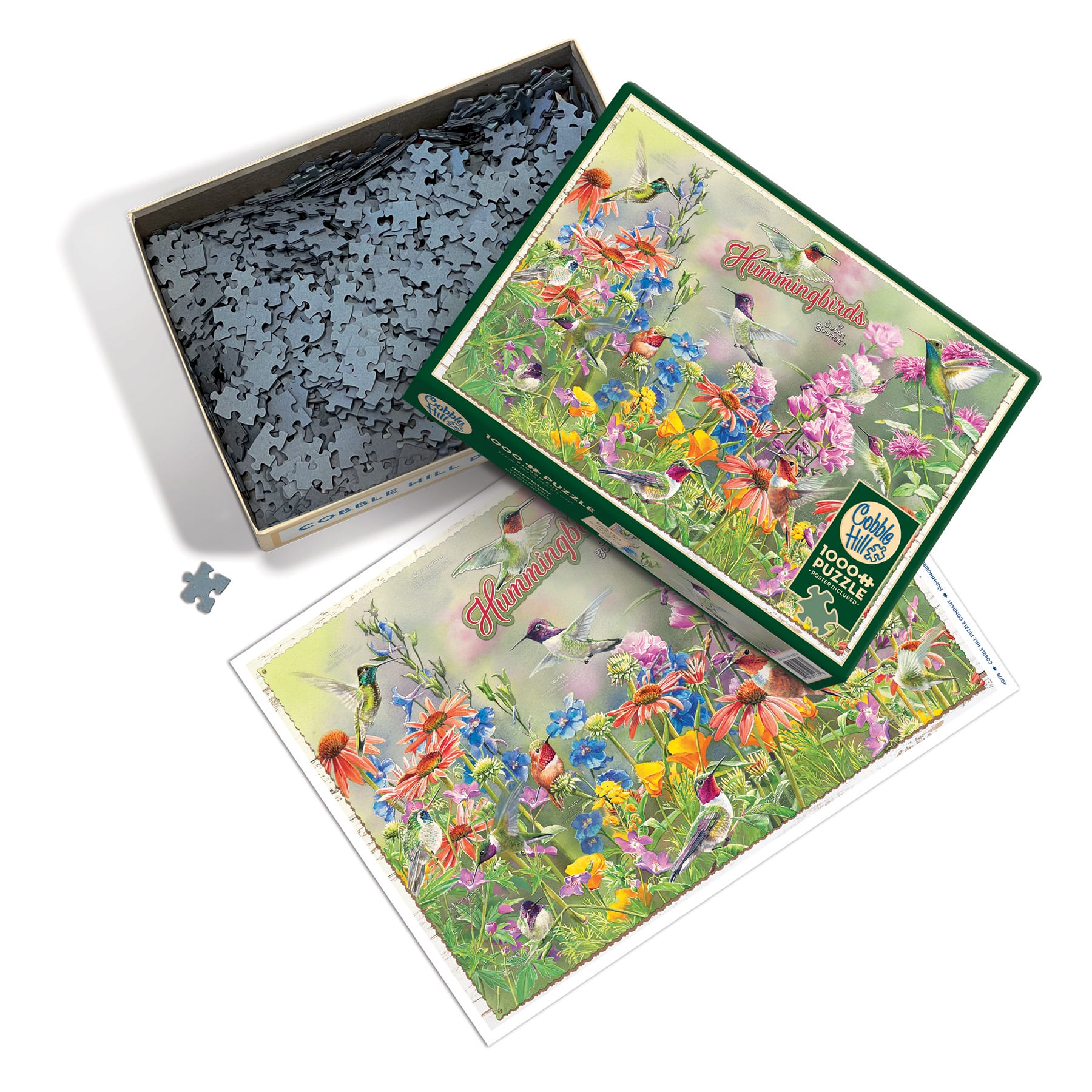 Outset Media - Outset Media: Cobble Hill 1000 Piece Puzzle: Hummingbirds - Reference Poster Included