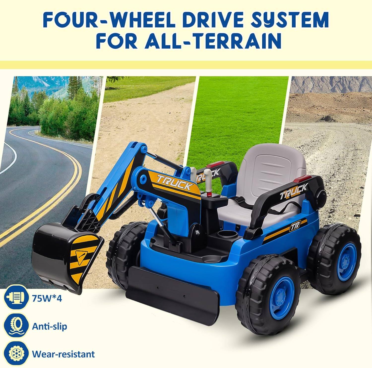 FOUR-WHEEL DRIVE SYSTEM FOR ALL-TERRAIN

75W*4
Anti-slip
Wear-resistant