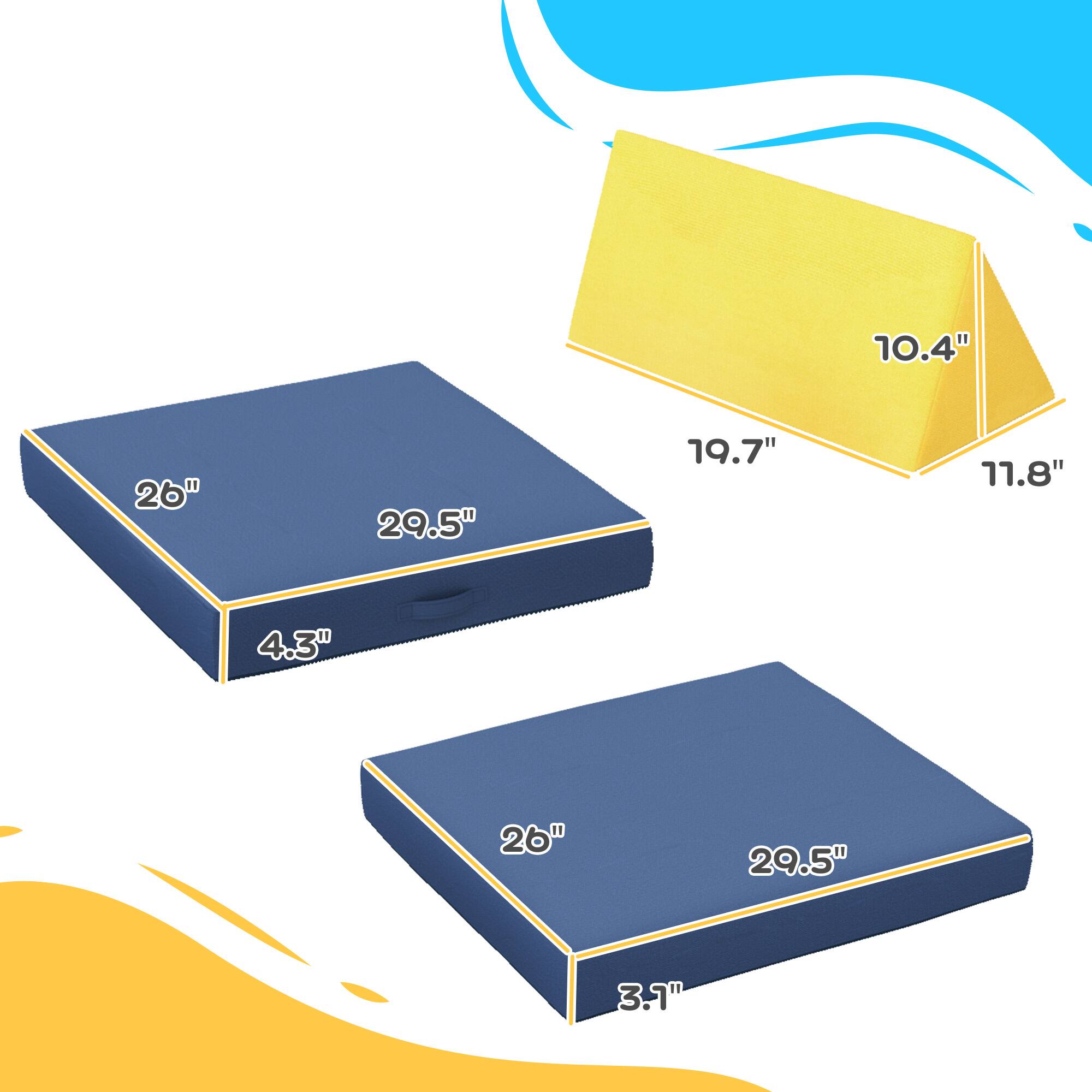 10.4" x 19.7" x 11.8"  
26" x 29.5" x 4.3"  
26" x 29.5" x 3.1"