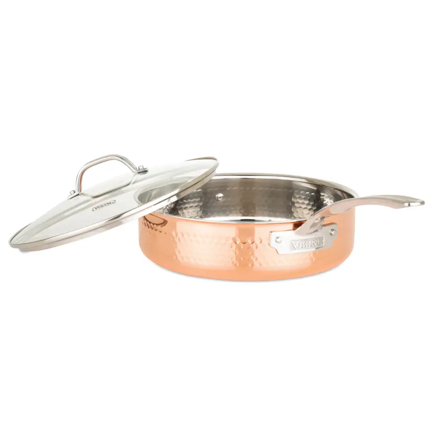 Alt View 16. Viking - 3-Ply Hammered 10 Piece Cookware Set - Copper.