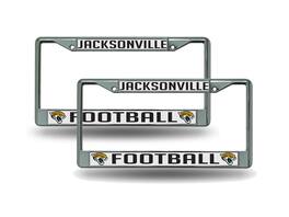 Rico Industries - Jacksonville Football Jaguars Chrome Metal - Set of 2 - License Plate Frames for your Car or Truck - Multi