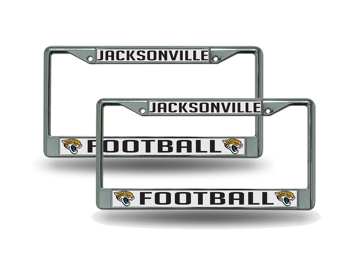 Jacksonville Football Jaguars Chrome Metal - Set of 2 - License Plate Frames for your Car or Truck