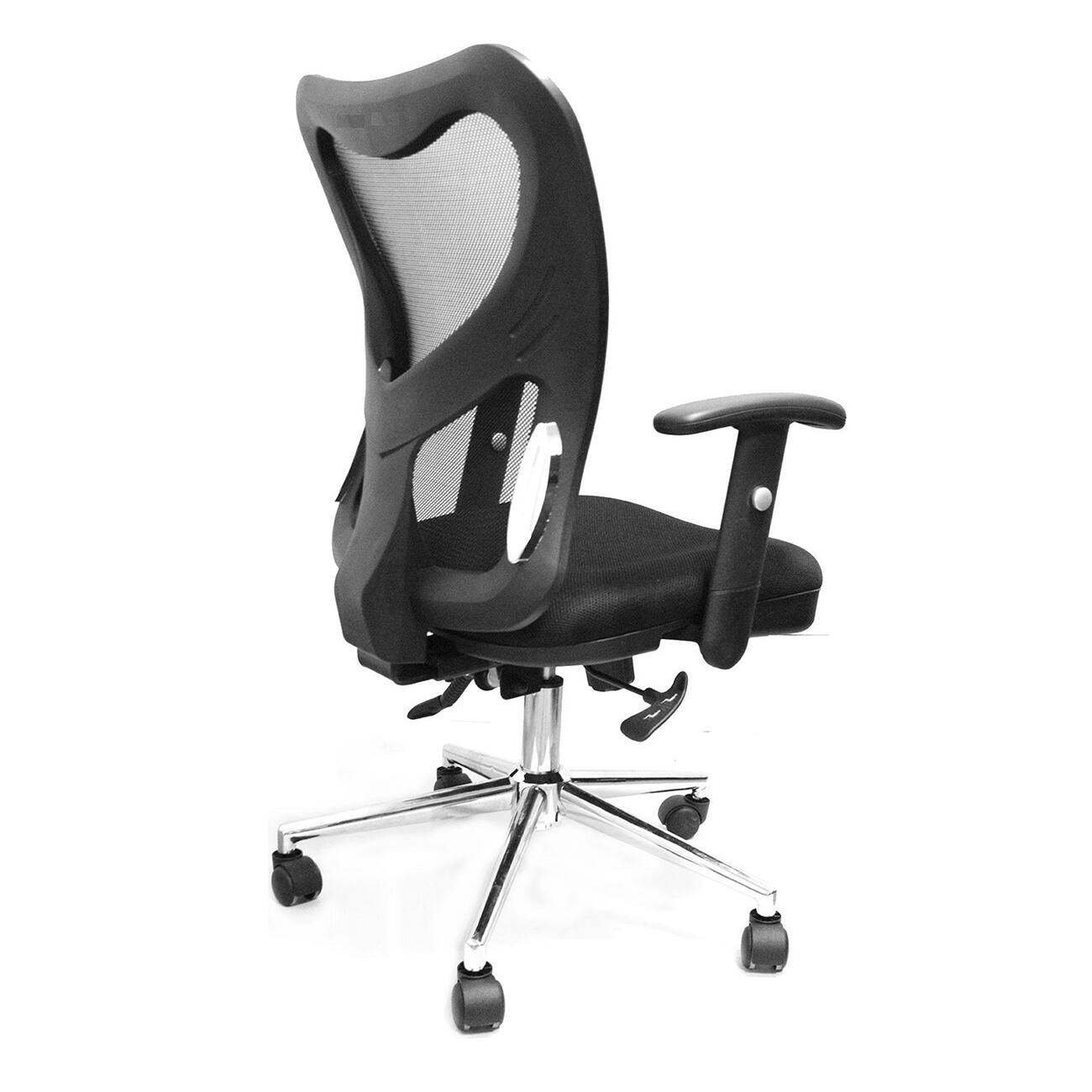 Alt View 3. Forest'nSky - Mobili High-Back Mesh Office Chair with Chrome Base, Black, Ergonomic Task Chair - Black.