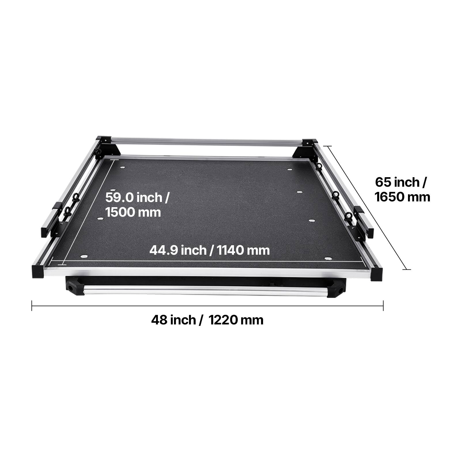 59.0 inch / 1500 mm  
65 inch / 1650 mm  
44.9 inch / 1140 mm  
48 inch / 1220 mm
