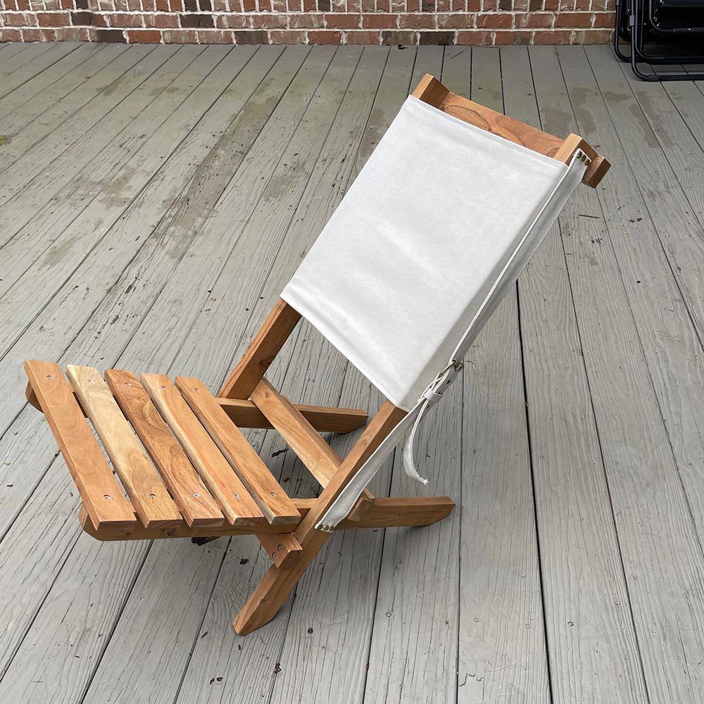 Angle. AmeriHome - AmeriHome Acacia and Canvas Folding Chair - Brown/Natural.