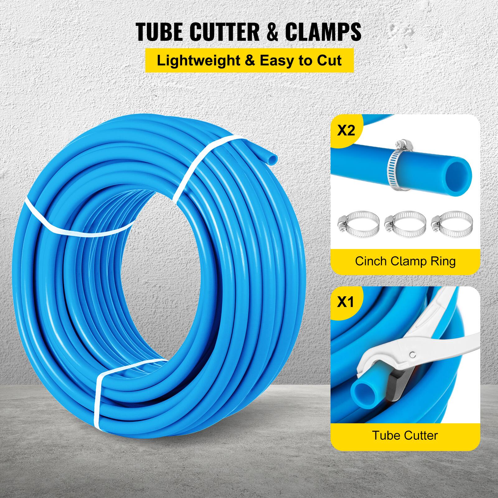 TUBE CUTTER & CLAMPS  
Lightweight & Easy to Cut  

X2 Cinch Clamp Ring  
X1 Tube Cutter
