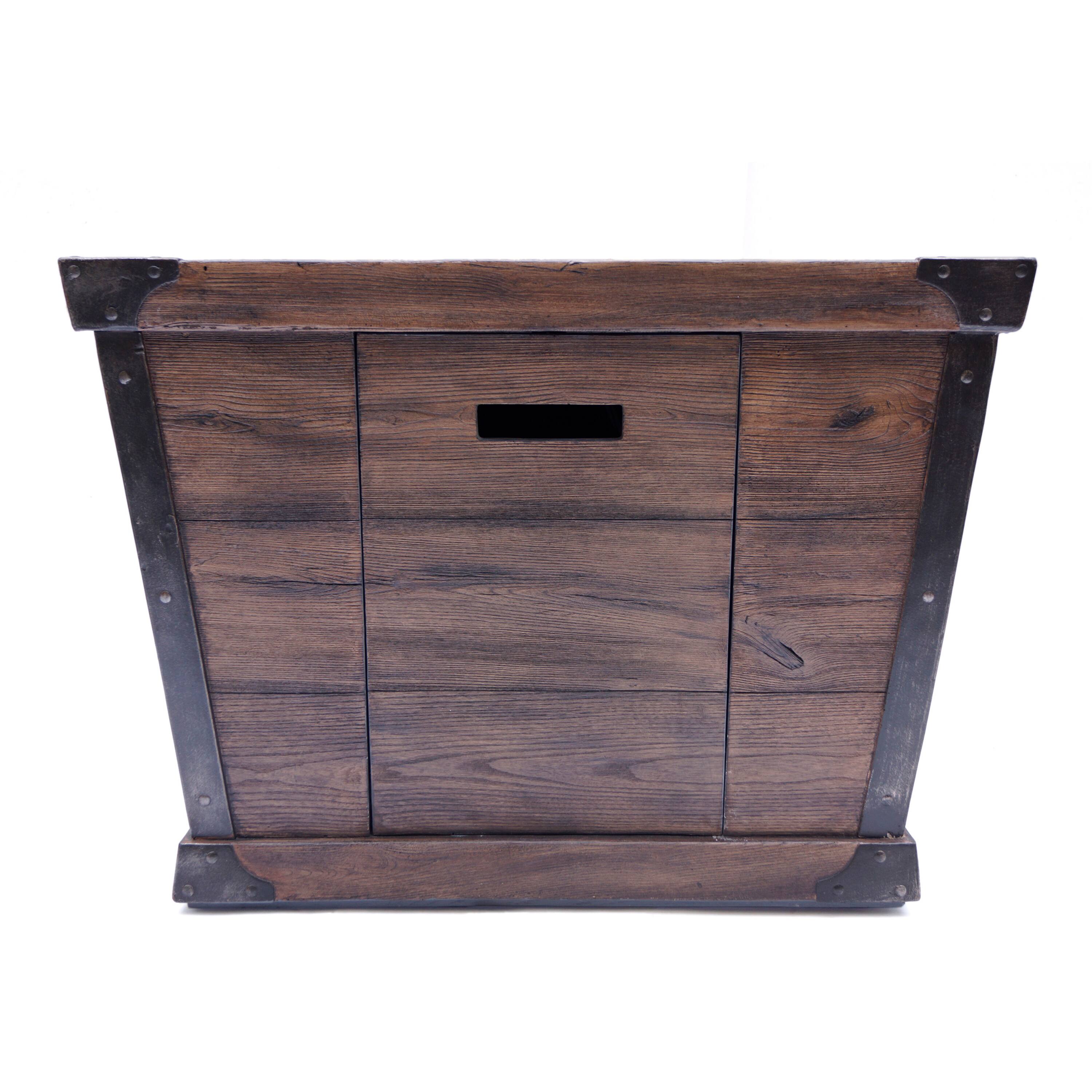 Alt View 7. APRILSOUL - Outdoor Patio 24 inch H x 32 inch W Square Gas Burning Concrete Fire Pit Wood Pattern Brown - Brown.
