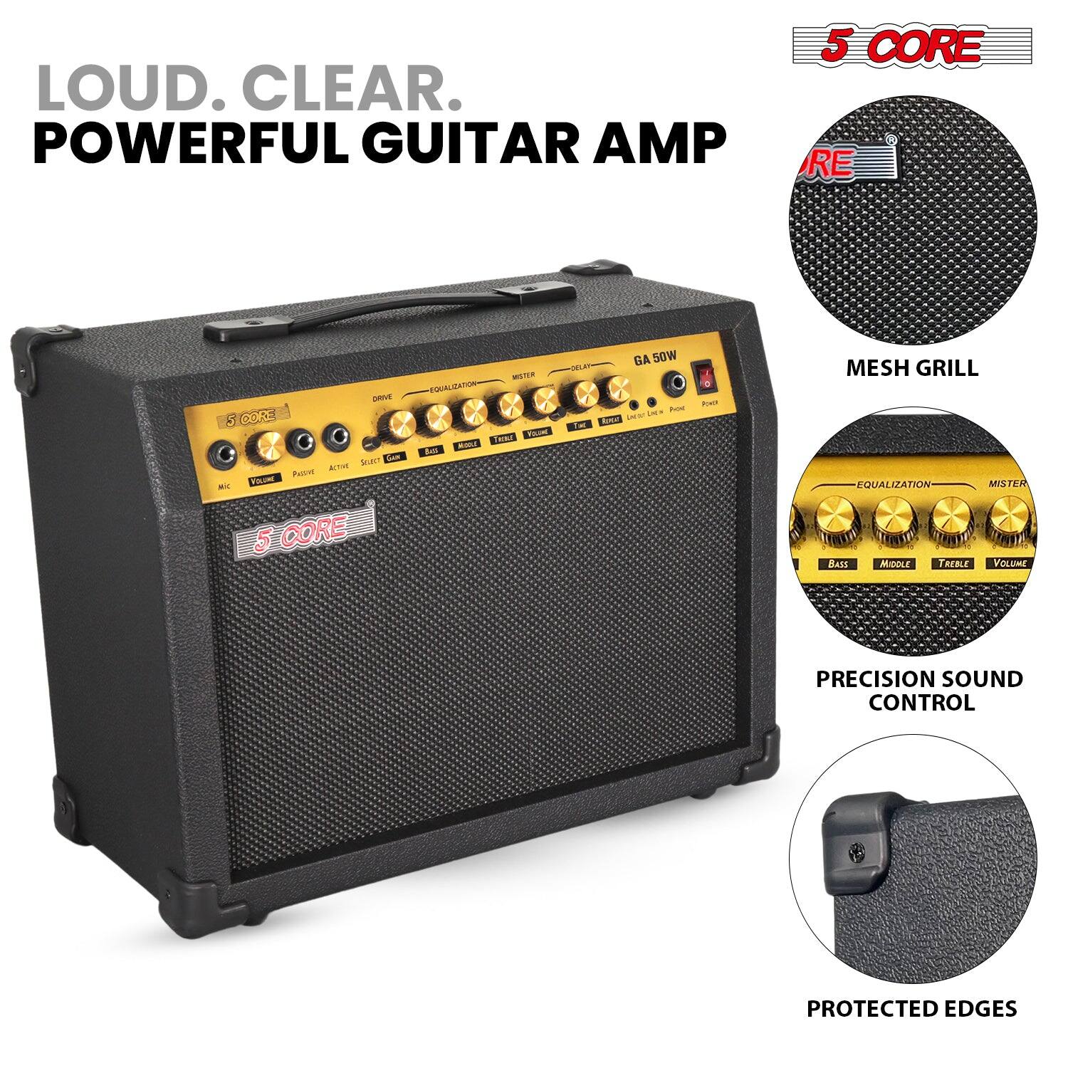 LOUD. CLEAR. POWERFUL GUITAR AMP

5 CORE

MESH GRILL

PRECISION SOUND CONTROL

PROTECTED EDGES