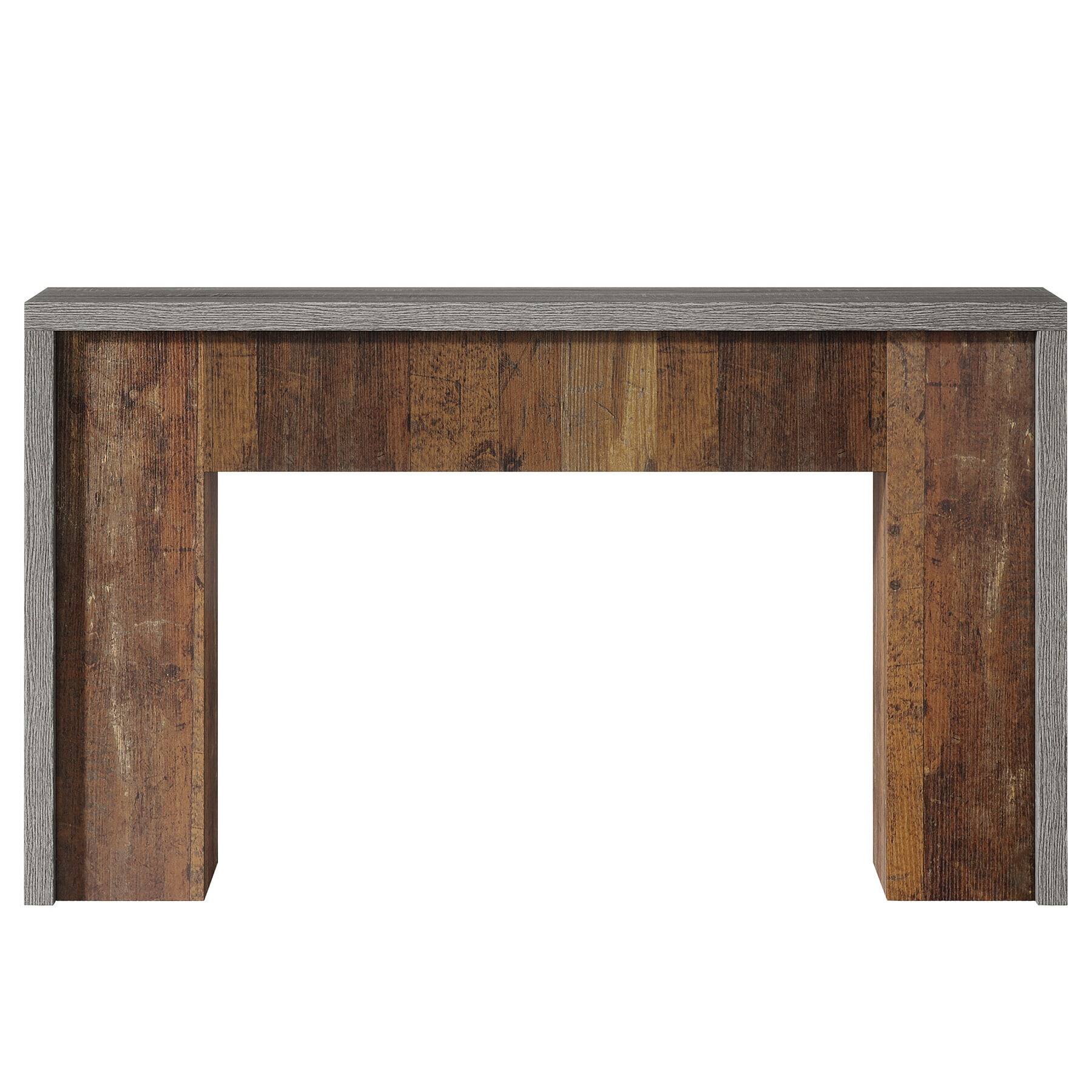 Angle. Kadyn - Kadyn Wood Console Table, Stylish Entryway Table, Modern Sofa Table, Versatile Display Table, Brown & Gray, Brown - Brown.