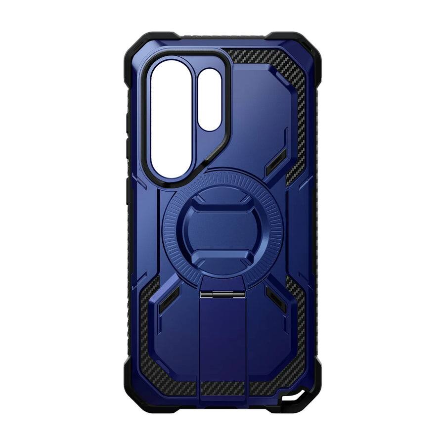 Angle. i-Blason - Armorbox Case for Samsung Galaxy S26 Ultra – Kickstand, Screen Protector, Military-Grade - Dark Blue.