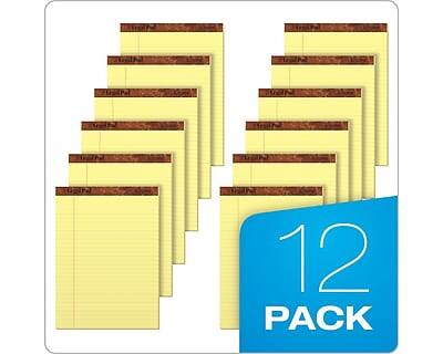 Alt View 1. TOPS - Legal Pad Notepad, 8.5" x 11.75", Wide Ruled, 50 Sheets/Pad, Dozen (7532) - Canary.