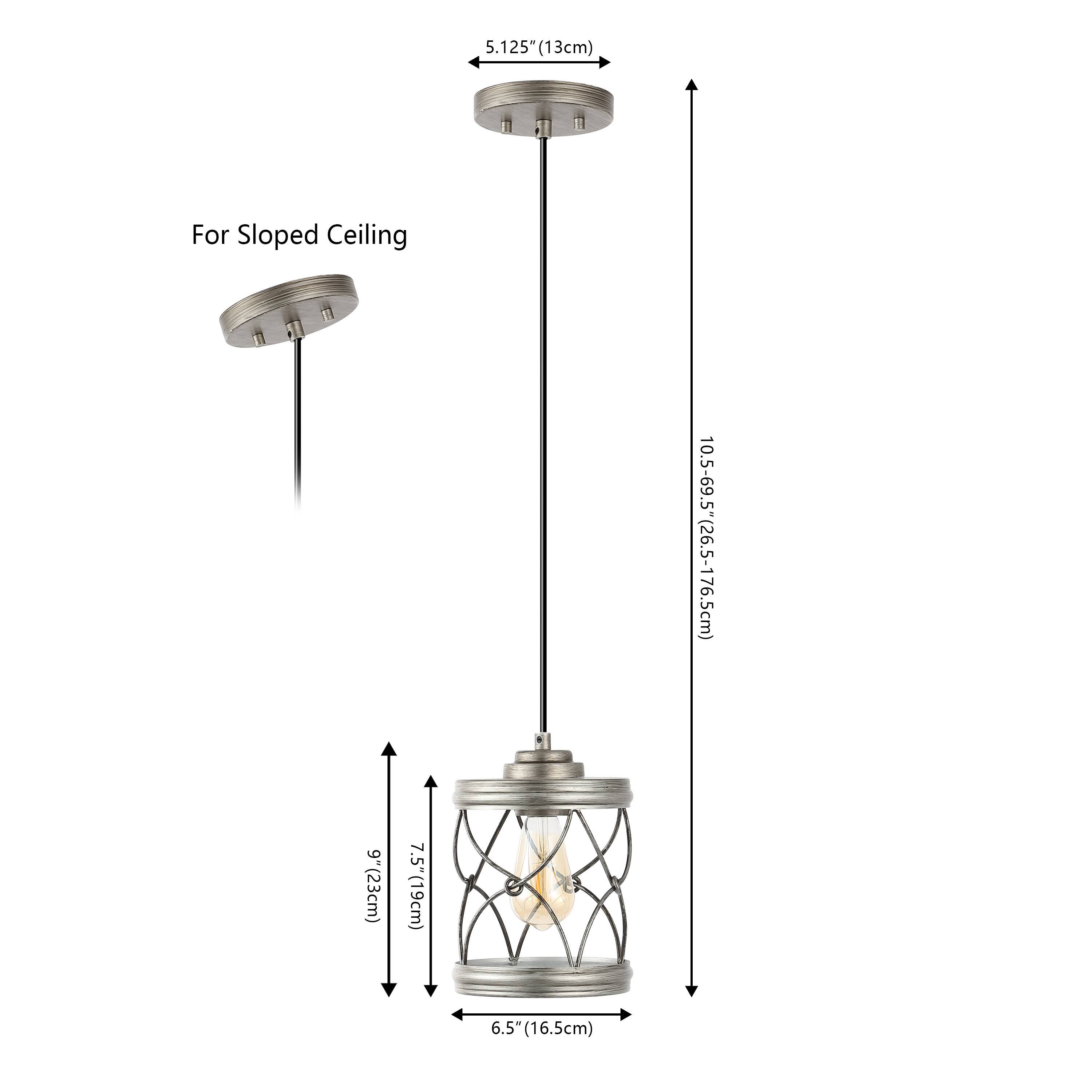 5.125" (13cm) For Sloped Ceiling  
10.5-69.5" (26.5-176.5cm)  
9" (23cm)  
7.5" (19cm)  
6.5" (16.5cm)