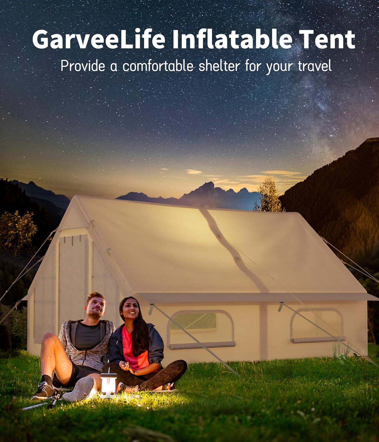 GarveeLife Inflatable Tent  
Provide a comfortable shelter for your travel