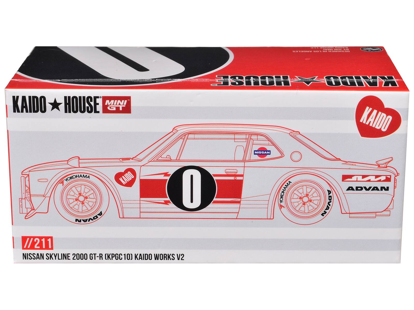 CENE ICON  
KAIDO HOUSE  
MINI GT HOUSE  
X KIDO KAIDO  
YOKOHAMA  
KAIDO O ADVAN //211  
NISSAN SKYLINE 2000 GT-R (KPGC10 10)  
KAIDO WORKS V2  
NISSAN  
YOKOHAMA  
ADVAN