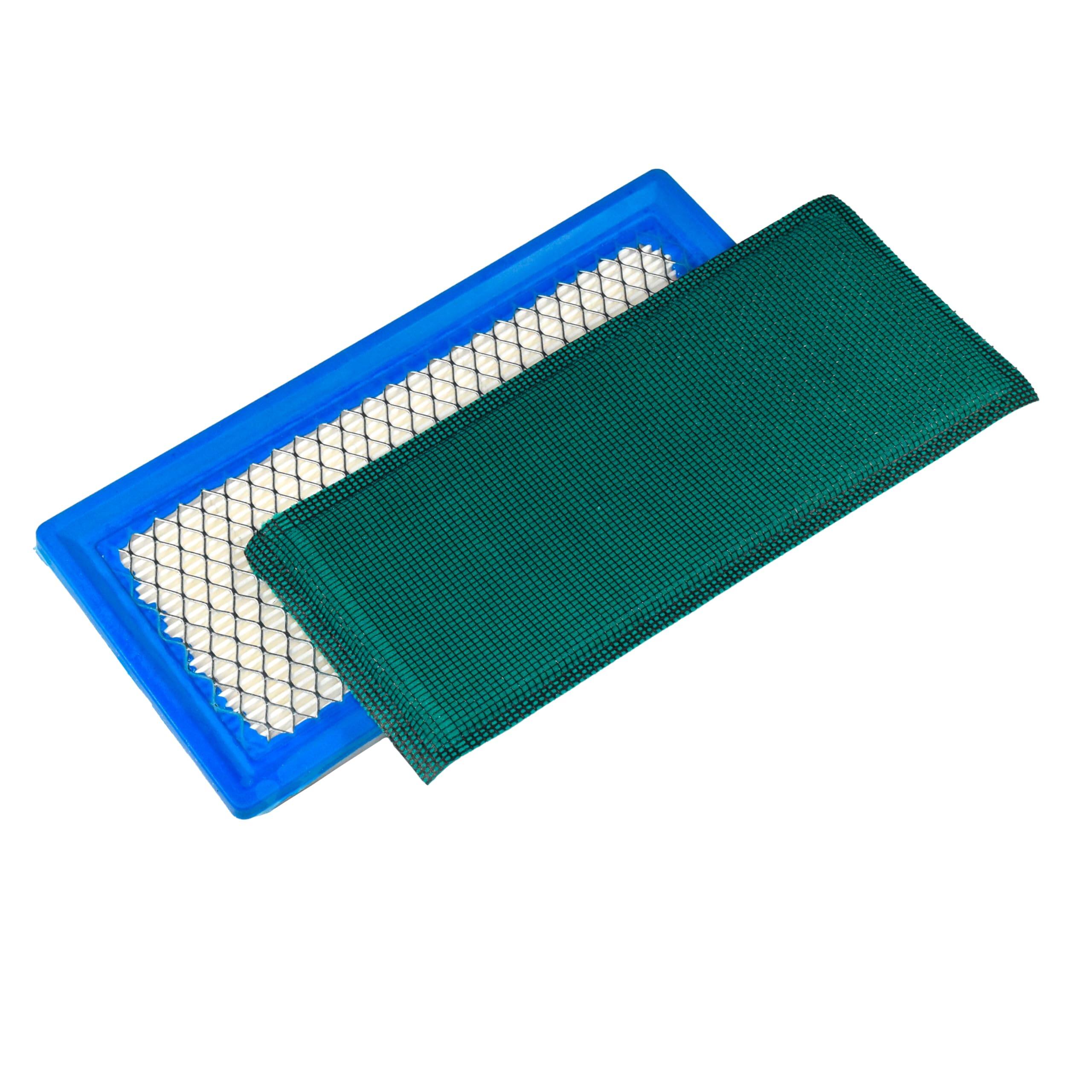 Angle. HQRP - Flat Cartridge Air Filter with Foam Pre-Filter for Briggs & Stratton Vanguard 9-15 HP 710266 710268.