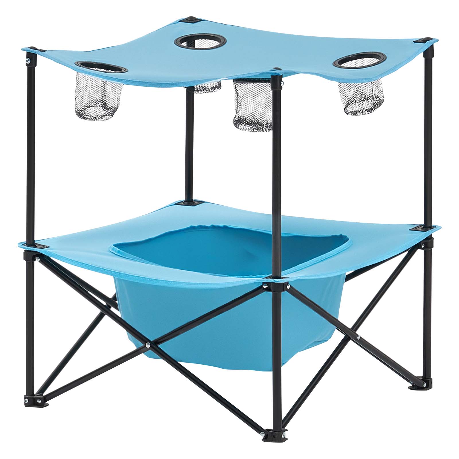 Alt View 5. VEVOR - Folding Camping Table, Portable Outdoor Lightweight Picnic Table, 600D Oxford Fabric Waterproof Canvas - Blue.