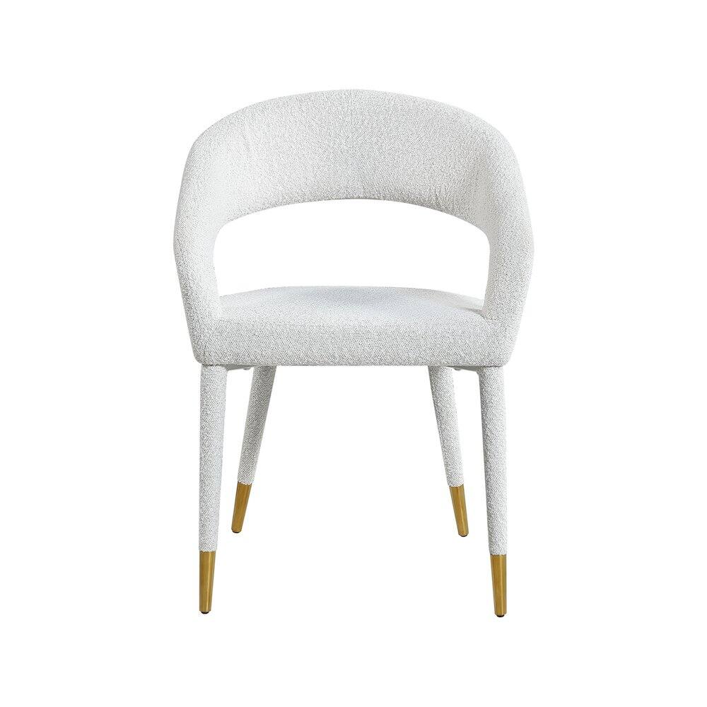 Alt View 2. Meridian Furniture - Destiny Cream Boucle Fabric Dining Chair - Beige.
