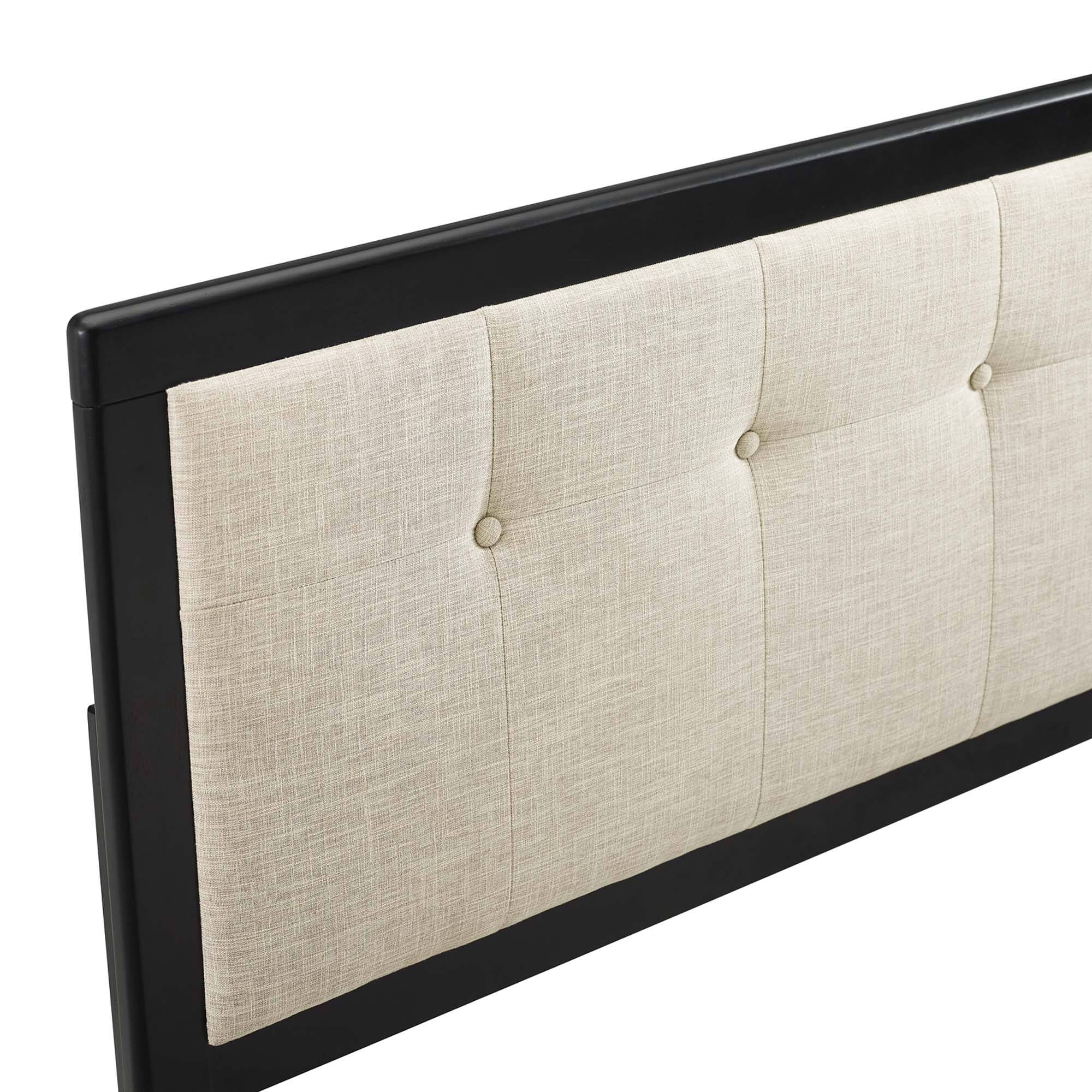 Alt View 1. Modway - Draper Tufted Fabric and Wood King Headboard by Modway - Brown.