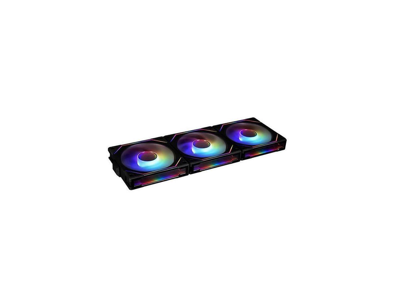 Alt View 2. Lian Li - LIAN LI UNI FAN SL INFINITY 120 RGB BLACK  3 PCS PACK ---UF-SLIN120-3B  ( L Connect 3.0 Controller included) - Black.