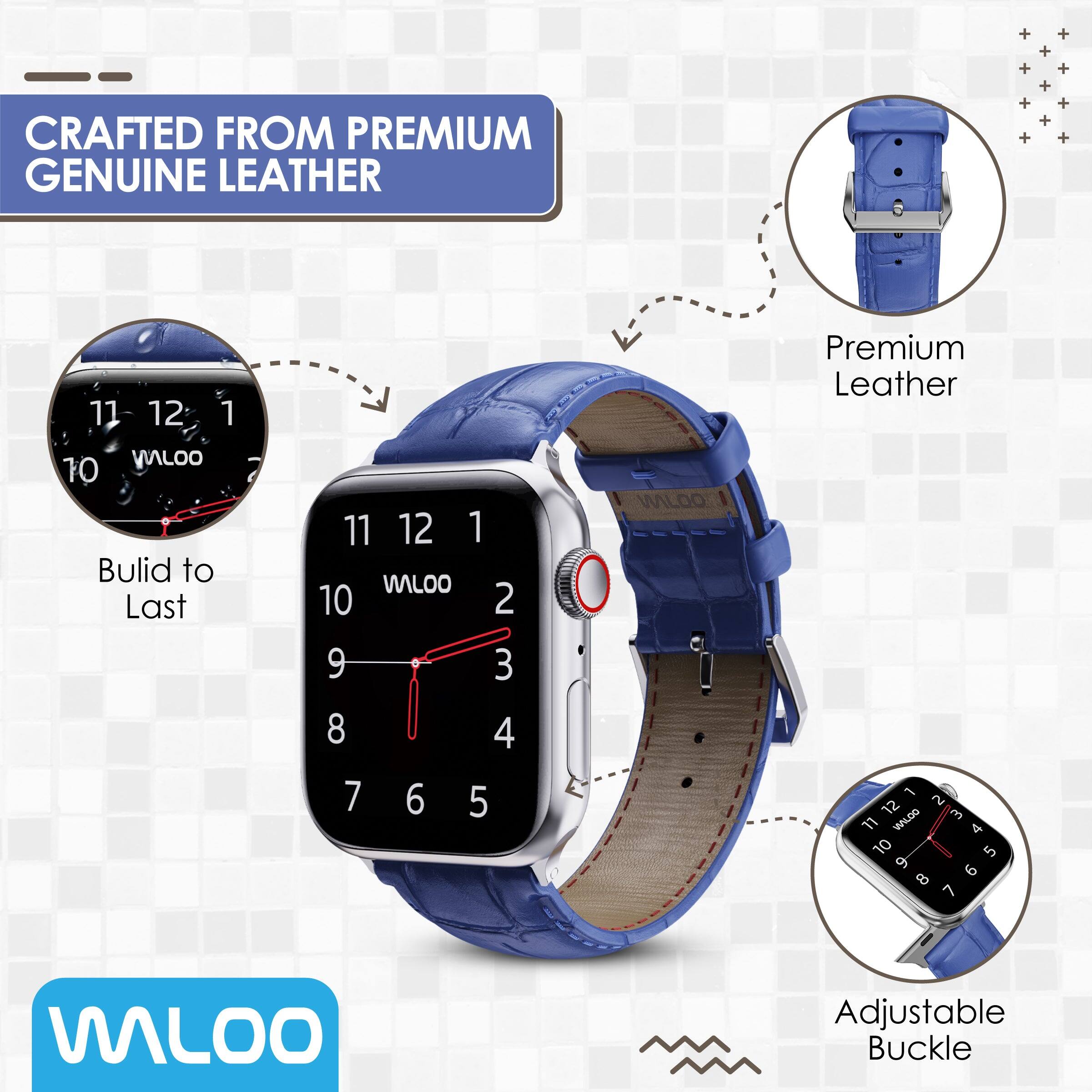 Waloo Crocodile Emboossed Band For Apple Watch Navy - Best Buy