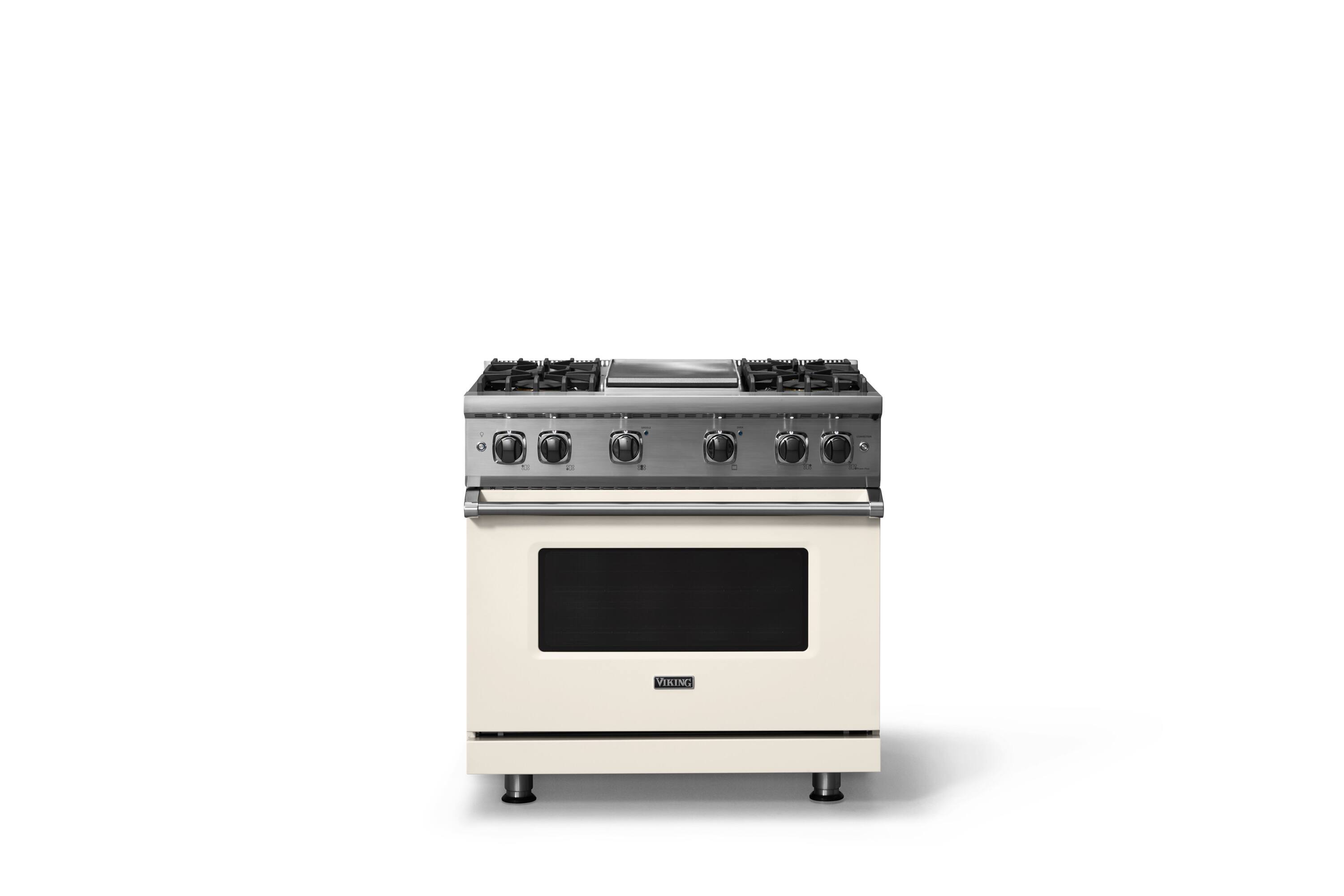 Alt View 1. Viking - 5.1 Cu. Ft. 36"W Freestanding LP Gas Sealed 4 Burner Range with Griddle - Pure White.