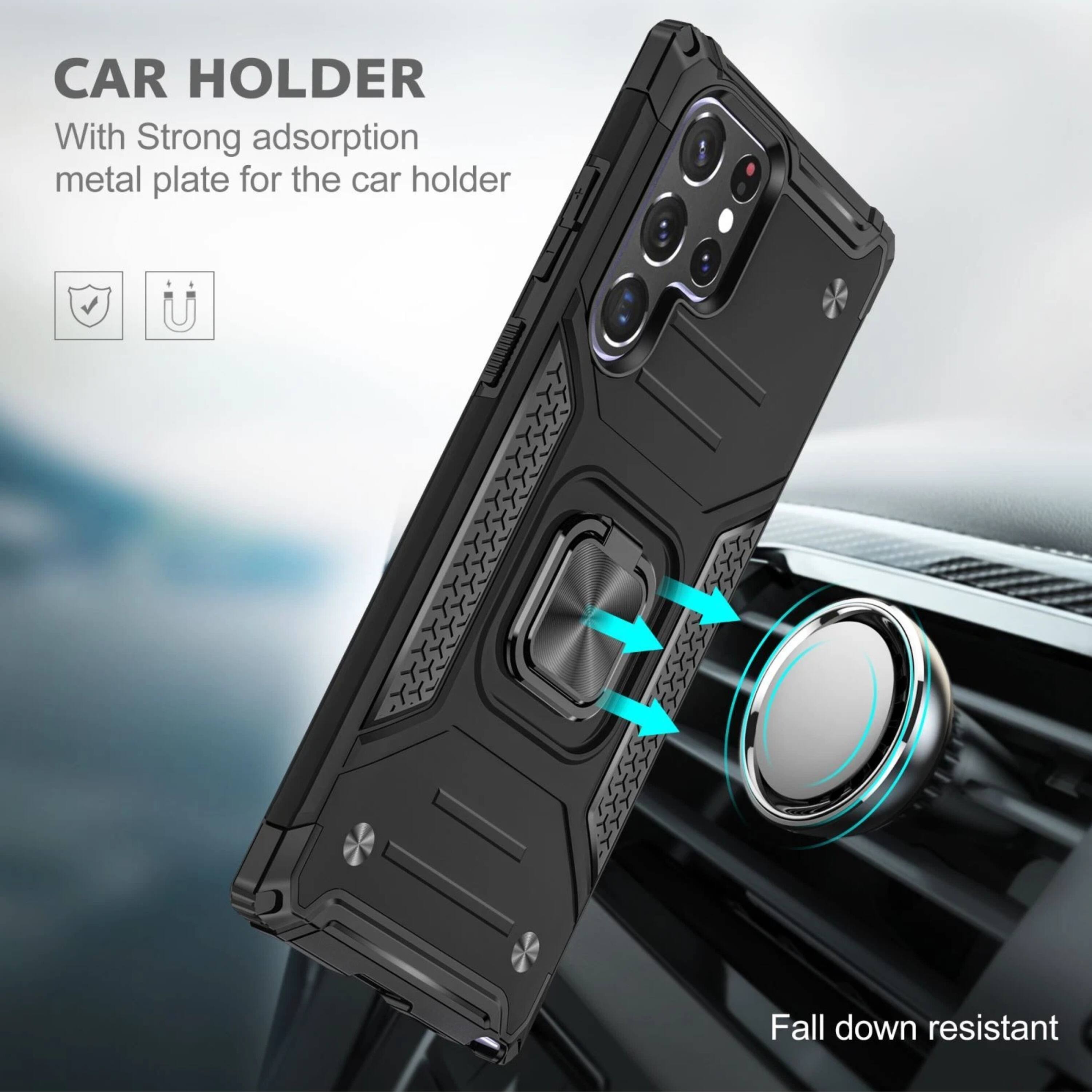 CAR HOLDER  
With Strong adsorption metal plate for the car holder  
Fall down resistant